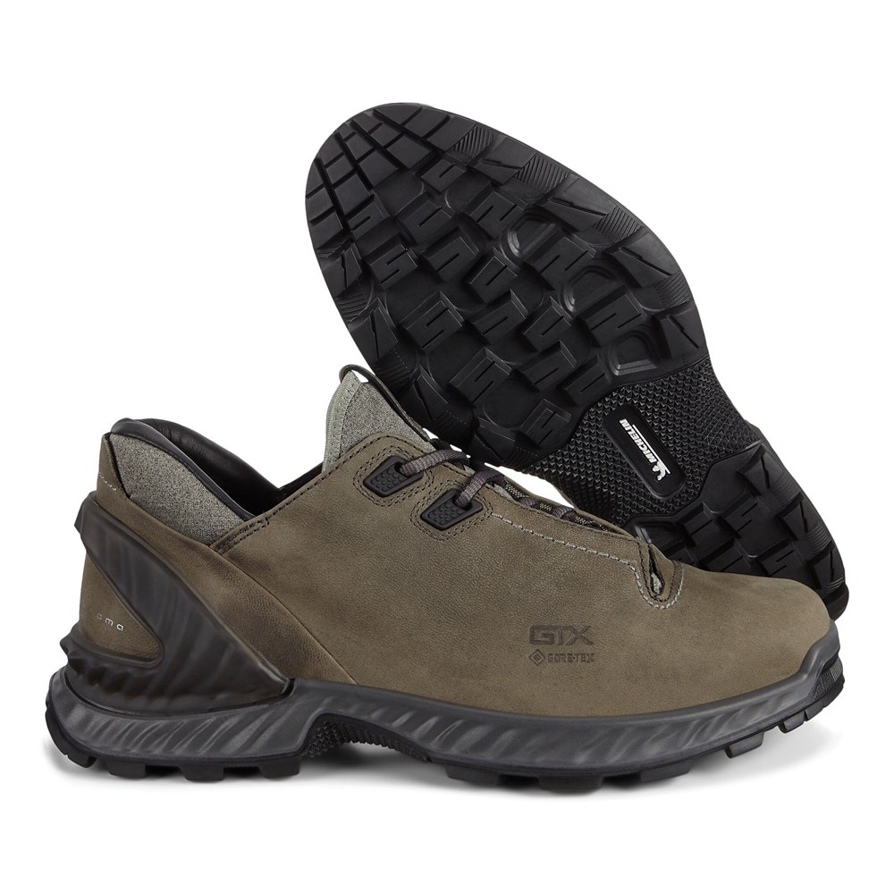 Mens Hiking Shoes - ECCO Exohike Low Gtx - Olive - 7154KEYVM